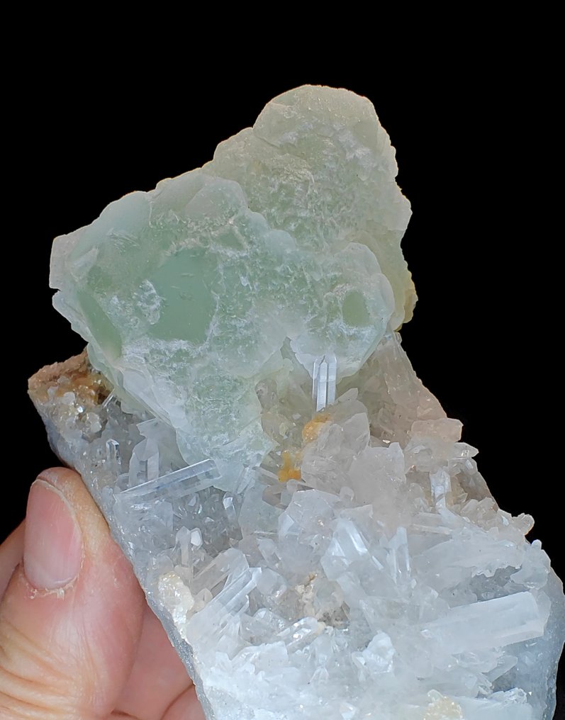 Fluorite in grandi cristalli su quarzo Fluorescente - Altezza: 10 cm - Larghezza: 5 cm- 350 g #3.2