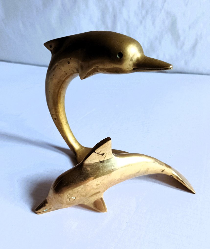 Figure - Pareja de delfines de latón (2) - Brass #2.1