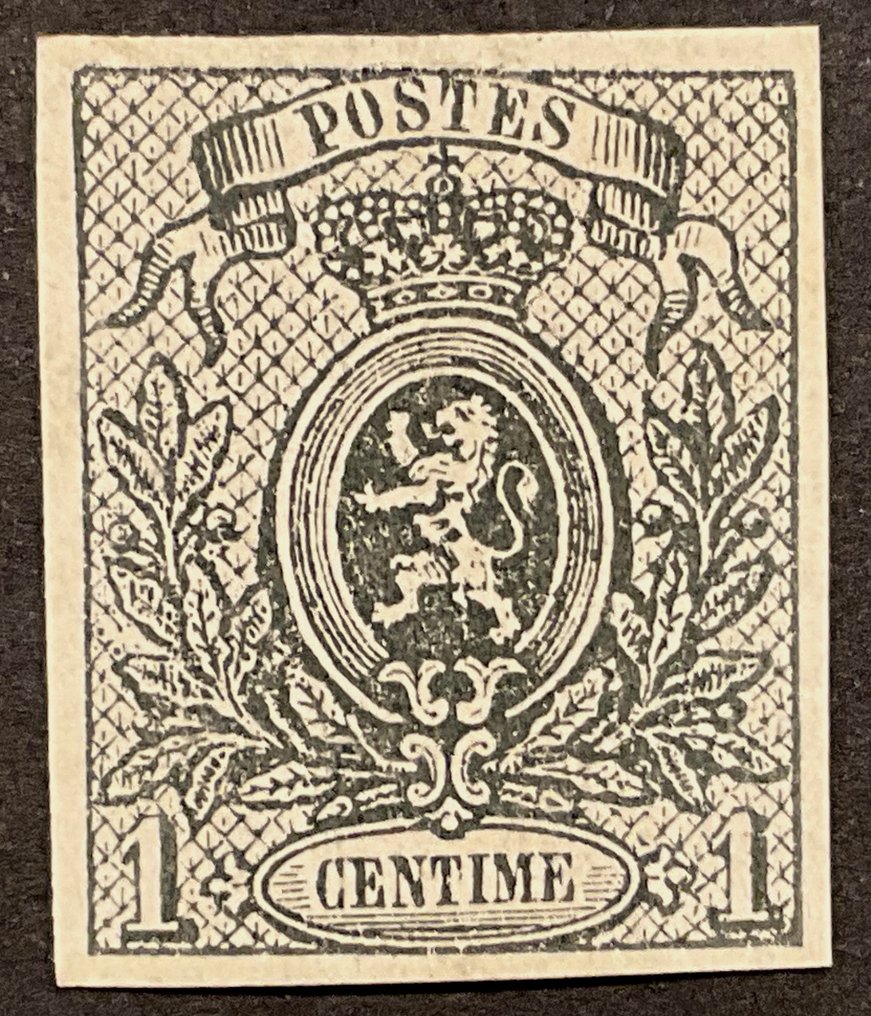 Belgien 1866/1867 - Kleine Leeuw - 1c Schwarzgrau UNGETRAGEN - OBP/COB 22a #2.1