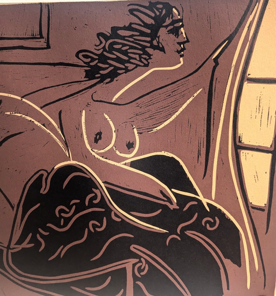 Pablo Picasso (1881-1973) - Mujer desnuda - Linocut 1963 #1.0