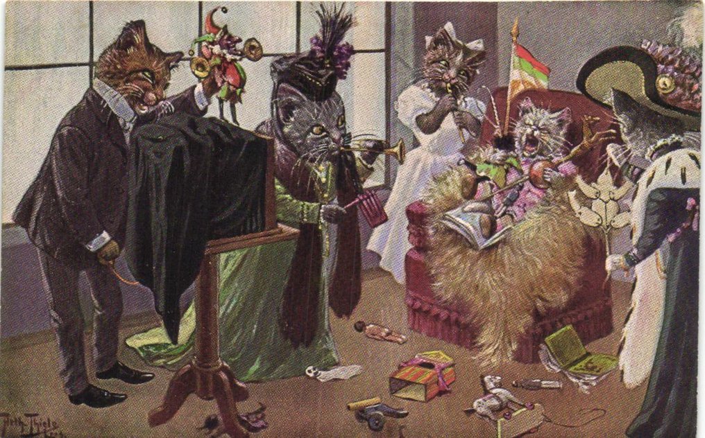 Arthur Thiele, Ντυμένες Γάτες - Εκδότης TSN σε καλή κατάσταση - 1915/1930 - Καρτ-ποστάλ (16) - 1915-1930 #4.3