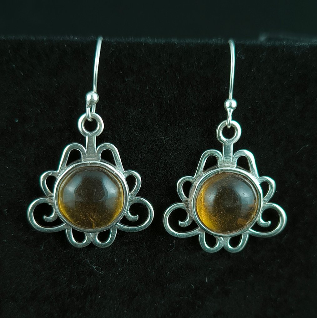 Citrin - Ezüst - Drop fülbevaló - Ezüst fülbevalók #2.1