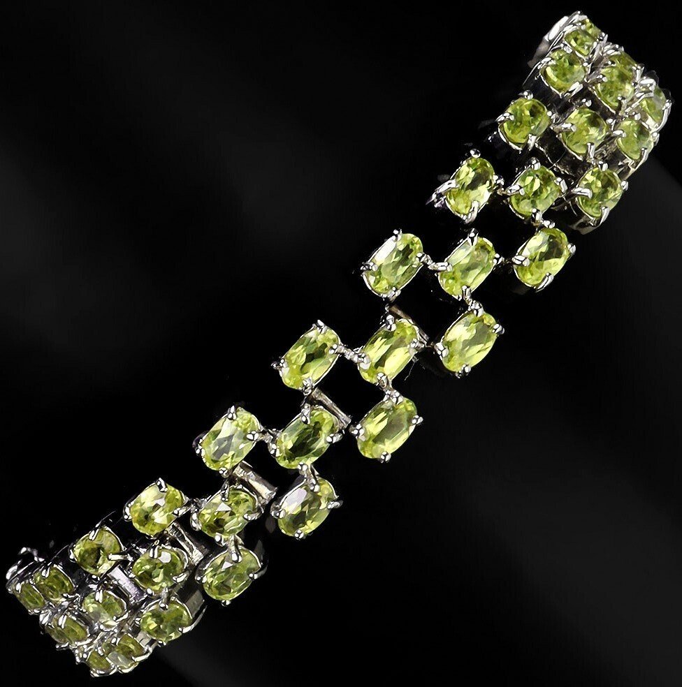 Sans prix de réserve - Bracelet Argent Péridot #4.3