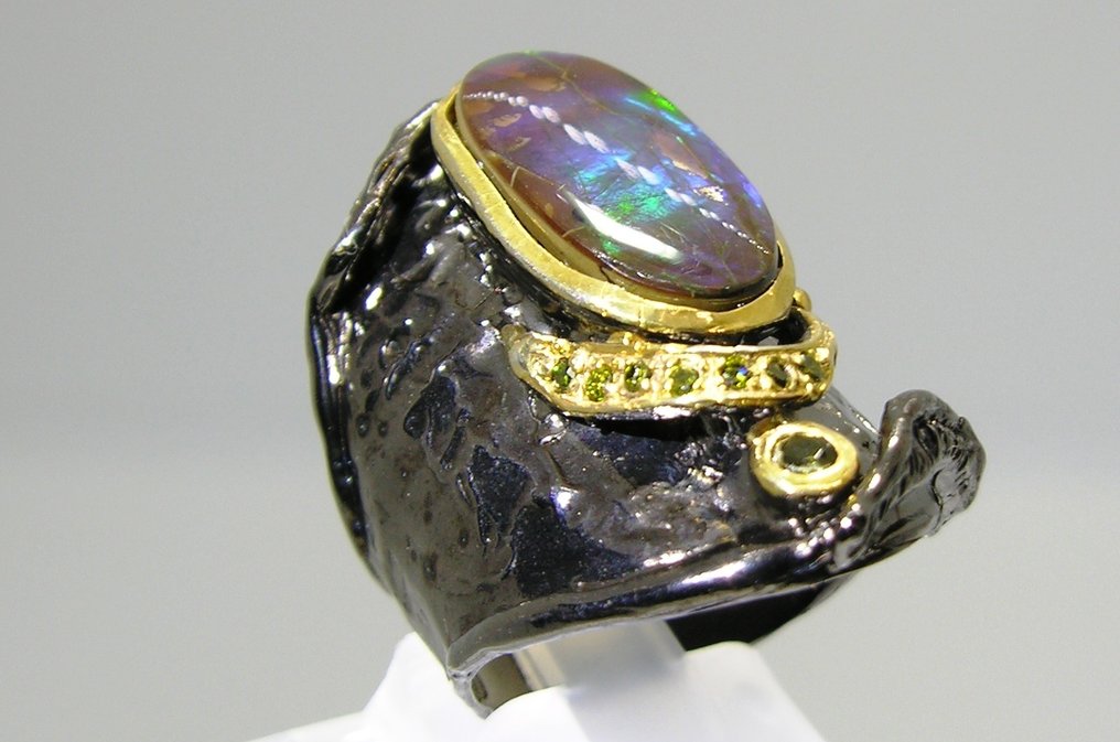 Αμμολίτης δαχτυλίδι - Ύψος: 32 mm - Πλάτος: 27 mm- 14.5 g - (1) #4.3