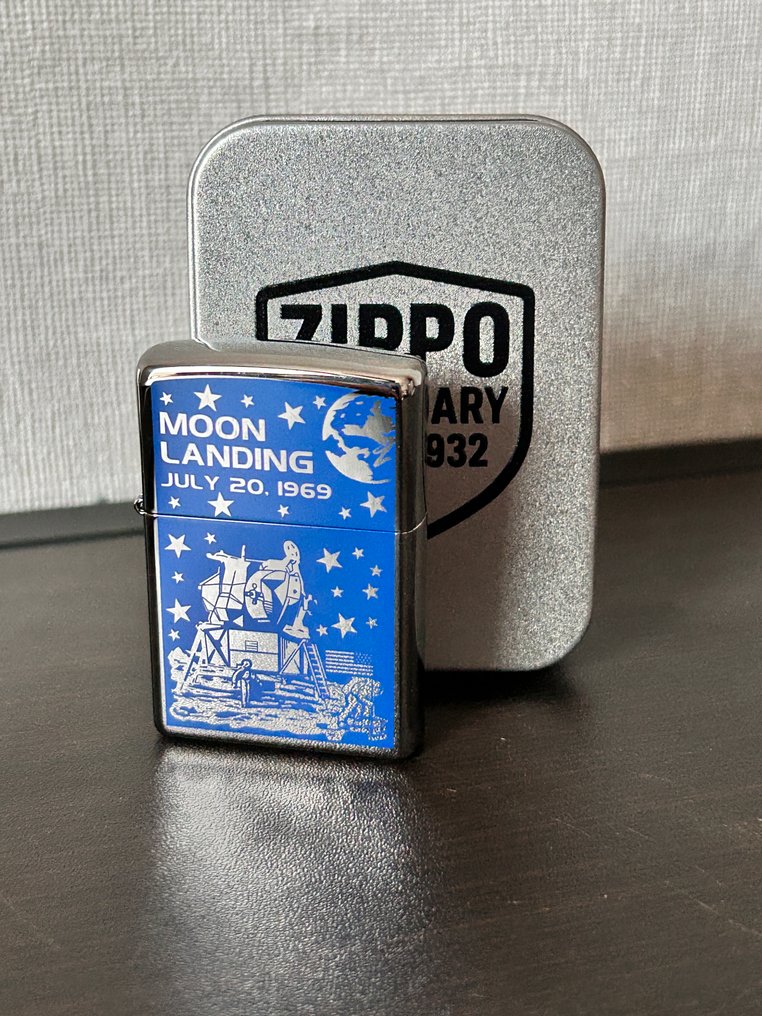 Zippo - F15-1969 Moonlanding Metallic silver and blue Zippo - Fără preț de rezervă - Brichetă - Oțel #1.0