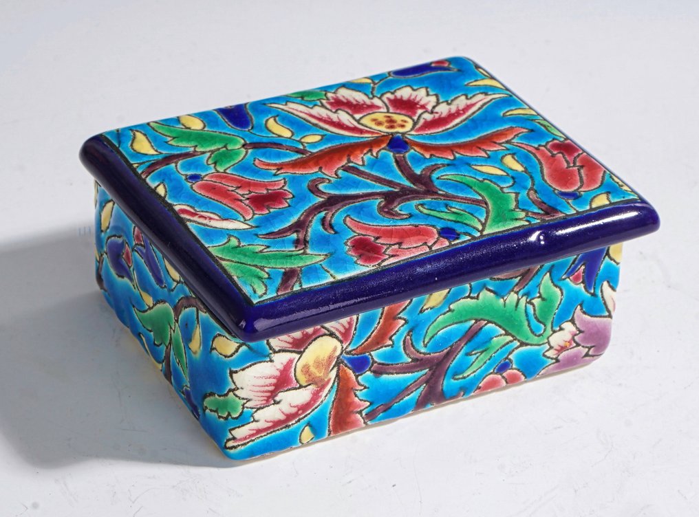 La Faïencerie de Longwy - Πιατέλα - Πιατέλα με φυτικό διακόσμηση Cloisonné. - Πήλινο #2.1