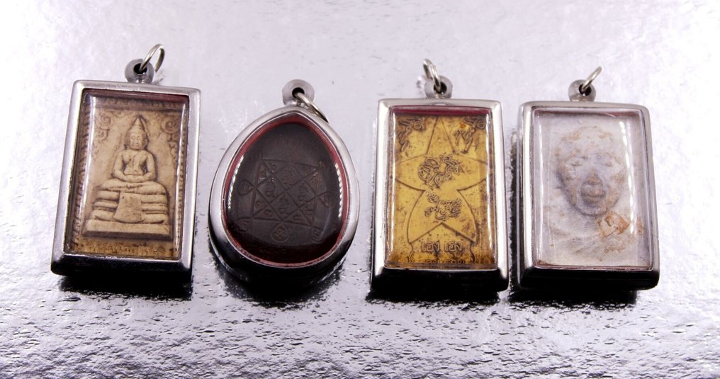 8 riipusta, talismaania ja amuletteja meditaatioon, suojeluun ja reliikoihin. - Buddha - Thaimaa (Ei pohjahintaa) #4.3