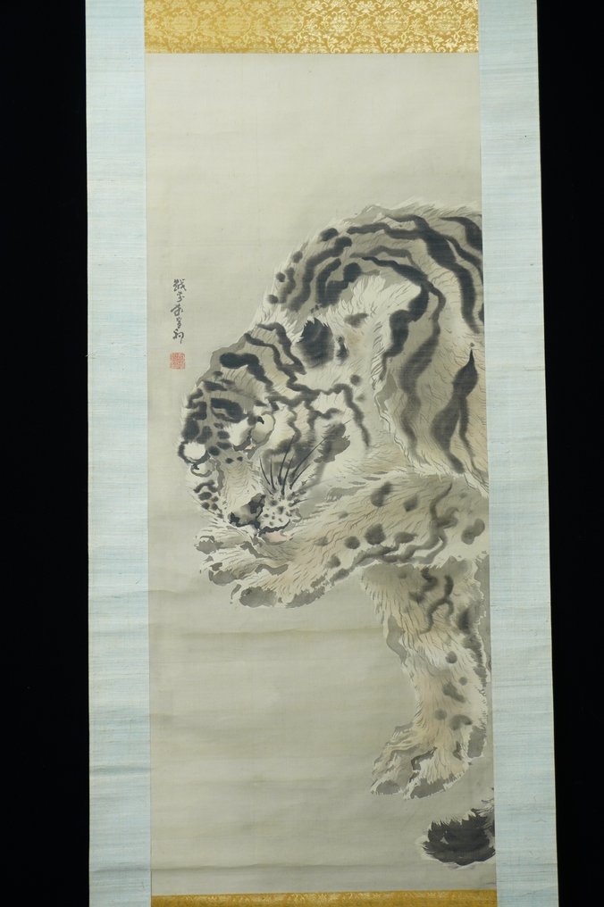Absolute Auction – Hanging Scroll – Tiger (Attributed to Kishi Ganku, authenticity unknown) – Edo to - Ganku (岸駒, 1749–1838) - Japan (No reserve price) #1.0