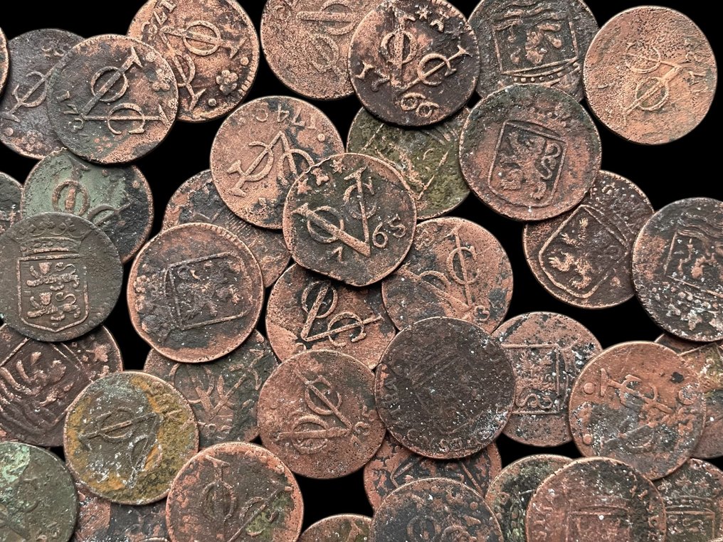 Νομίσματα VOC Ολλανδίας (Εταιρεία των Ανατολικών Ινδιών) - Ολλανδικά νομίσματα VOC. Duit (50x) 18e eeuw  (χωρίς τιμή ασφαλείας) #2.1