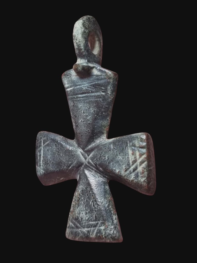 Μεσαιωνική, εποχή σταυροφόρων Μπρούντζος, Εκπληκτικό κέντρο empire Cross Κρεμαστό κόσμημα  (χωρίς τιμή ασφαλείας) #1.0