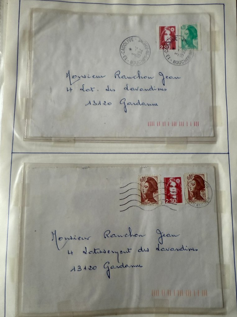 Franciaország - Yvert gyűjtemény 2614, levelek, amelyek hamis Marianne de Briat-tal keltek ki - 18 levél. #4.3