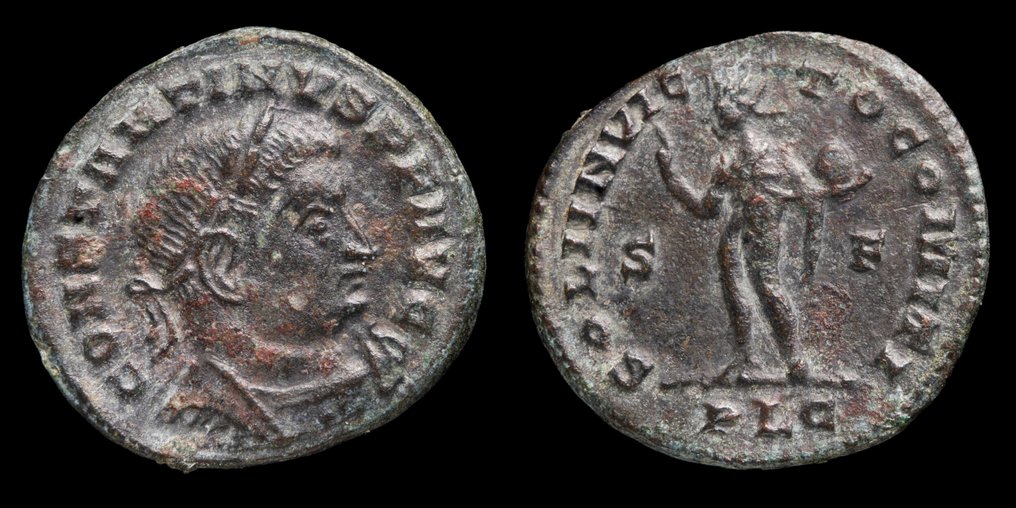 罗马帝国. 君士坦丁一世 （公元306-337）. Follis SOLI INVICTO COMITI, Lugdunum  (没有保留价) #1.0
