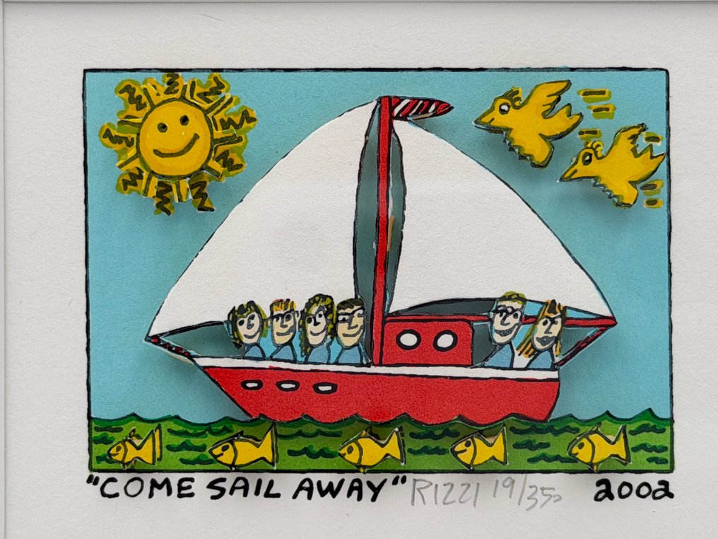 James Rizzi (1950-2011) - COME SAIL AWAY · 3D Silkscreen #1.0