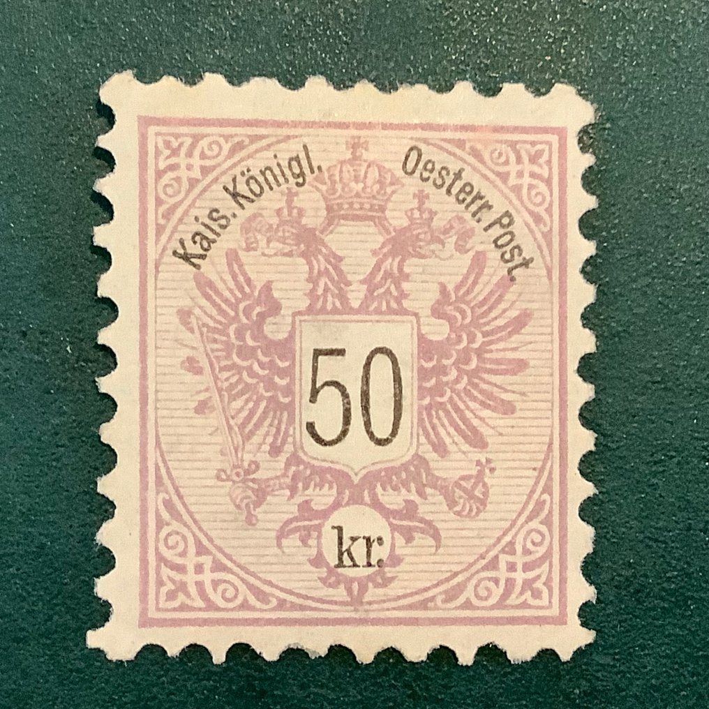 奥地利 1883 - 50克双头鹰，良好居中，已检验 - Michel 49a #1.0