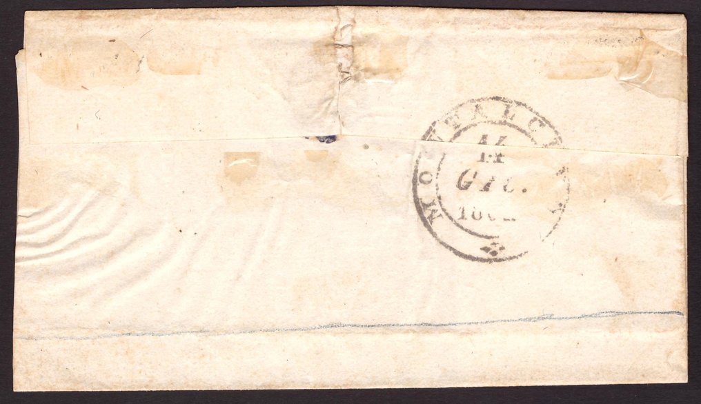Anciens états italiens - Sardaigne 1861 - Lettre avec 10 c. utilisée à Sienne. - Sassone  14Cp #2.1