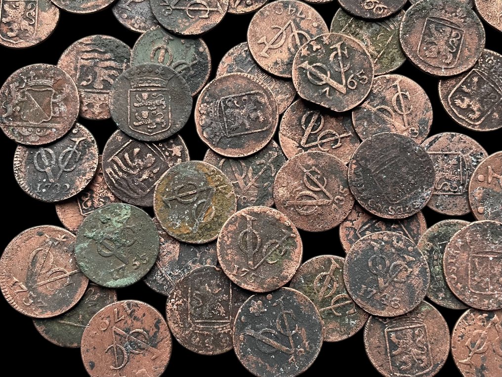 Νομίσματα VOC Ολλανδίας (Εταιρεία των Ανατολικών Ινδιών) - Ολλανδικά νομίσματα VOC. Duit (50x) 18e eeuw  (χωρίς τιμή ασφαλείας) #4.3