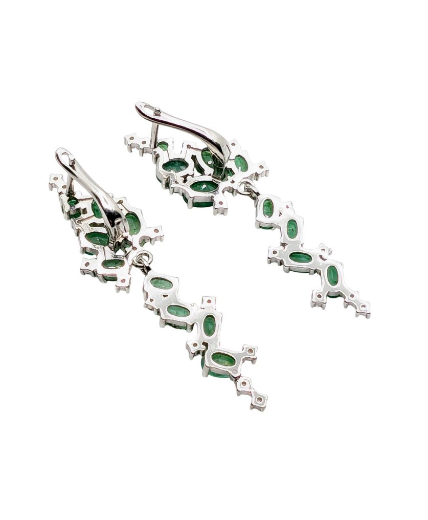 Zonder minimumprijs - Oorbellen Zilver, Verguld Smaragd - Saffier - 9,60 kt. - Oro 18 kt. #4.3