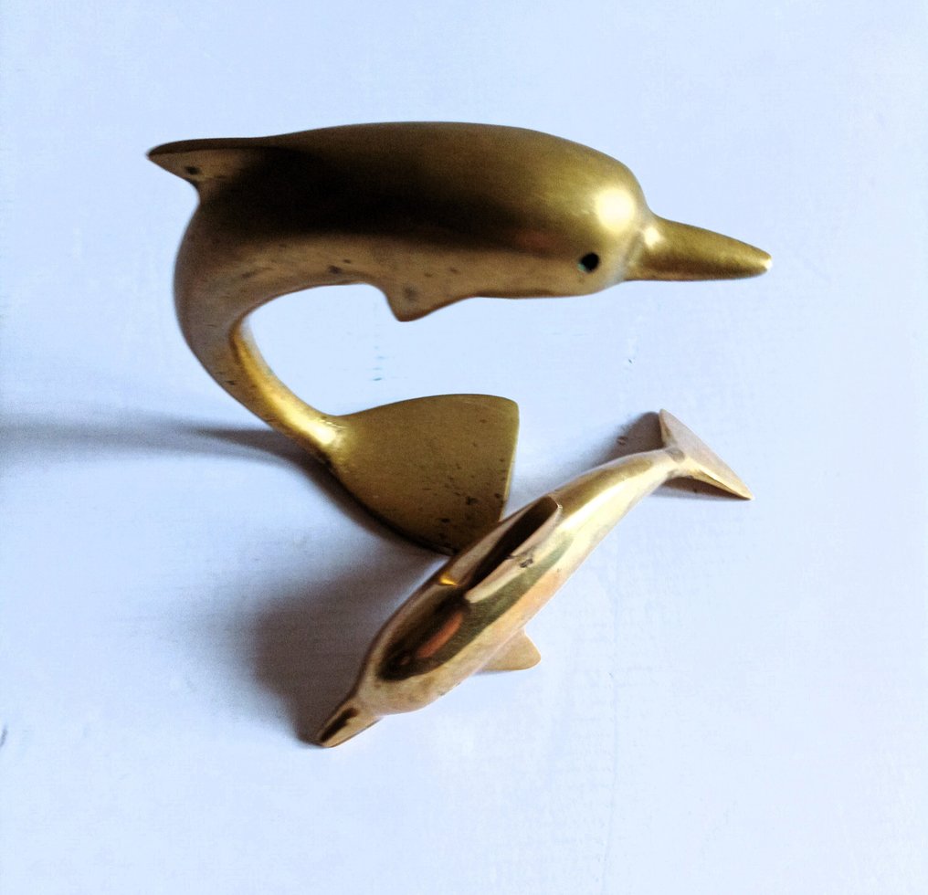 Figure - Pareja de delfines de latón (2) - Brass #1.0