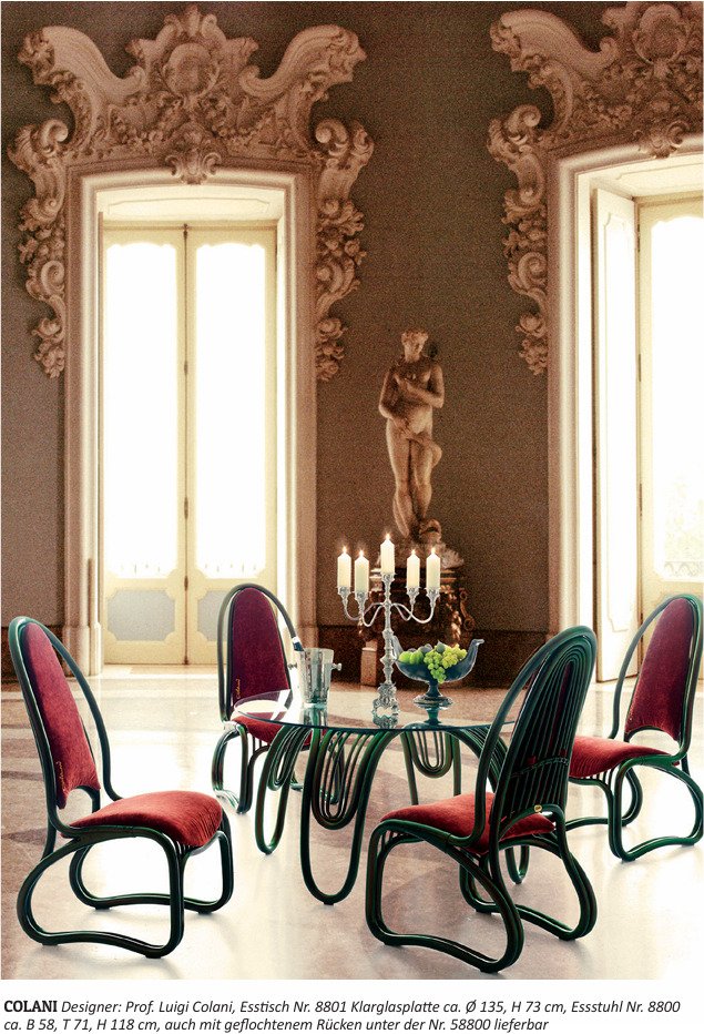 Schütz - Luigi Colani - 餐桌 - Colani - 玻璃, 藤, 木 #1.0