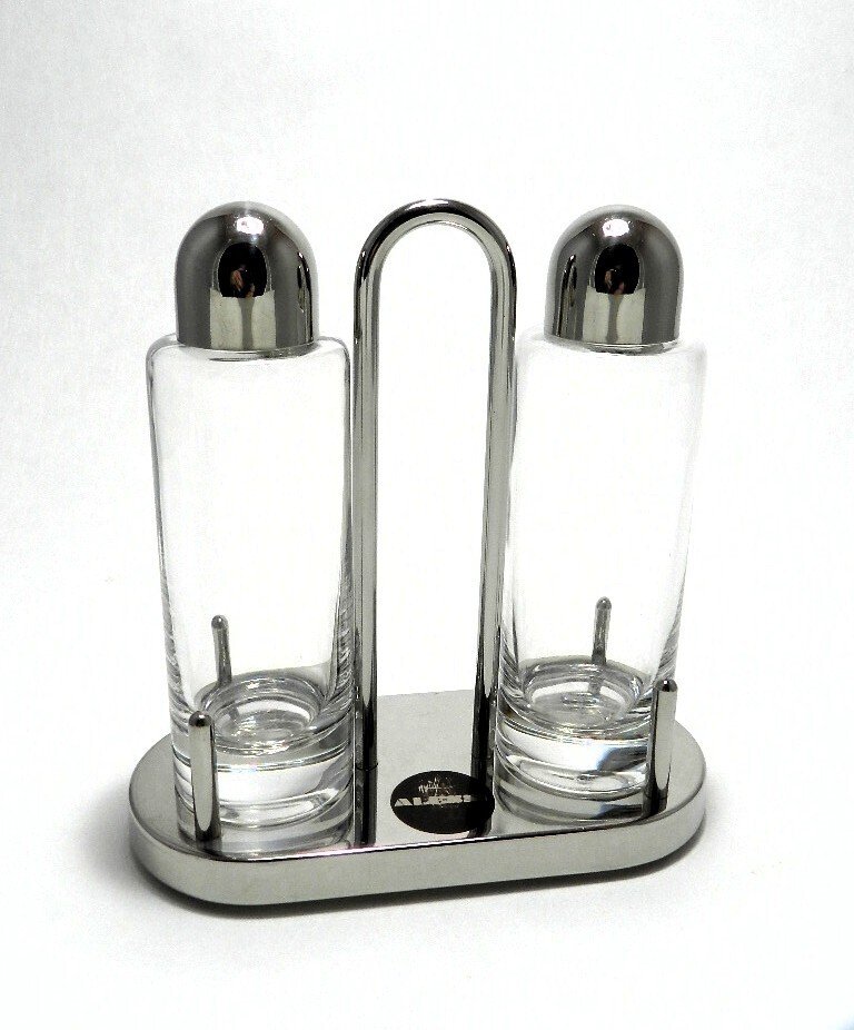 Alessi - Ettore Sottsass - Ensemble de burettes - 5074 - Acier, Cristal #1.0