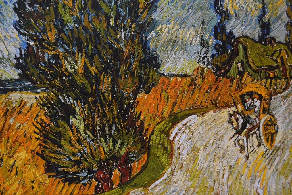 Vincent Van Gogh - "ROAD WITH CYPRESS AND STAR" - Original vintage poster - year 1996 #4.3