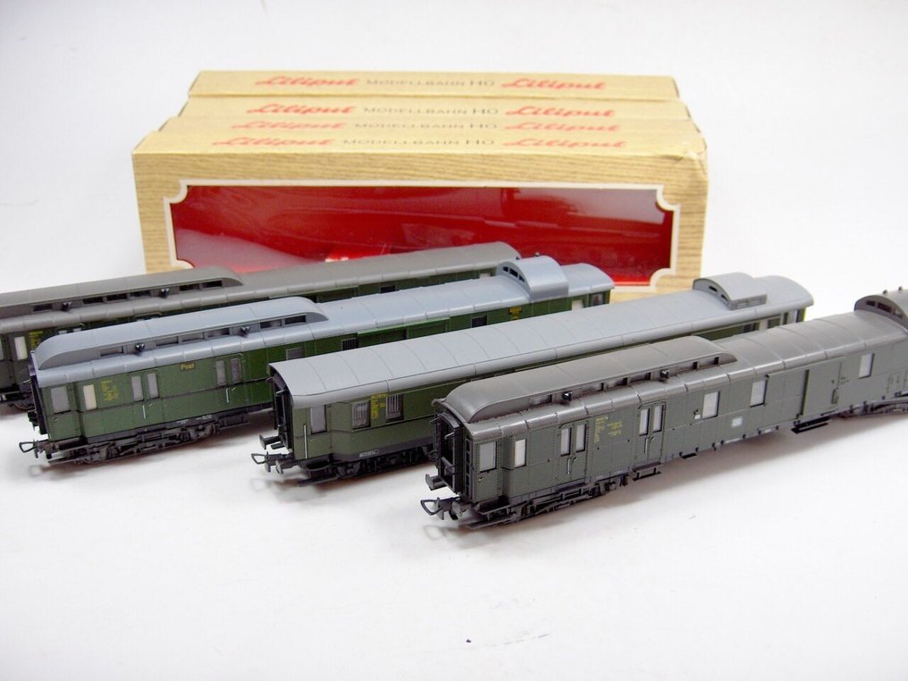 Liliput H0 - Wagon de passagers pour trains miniatures (4) - 4x voitures de voyageurs - DR (DRB), DB #1.0