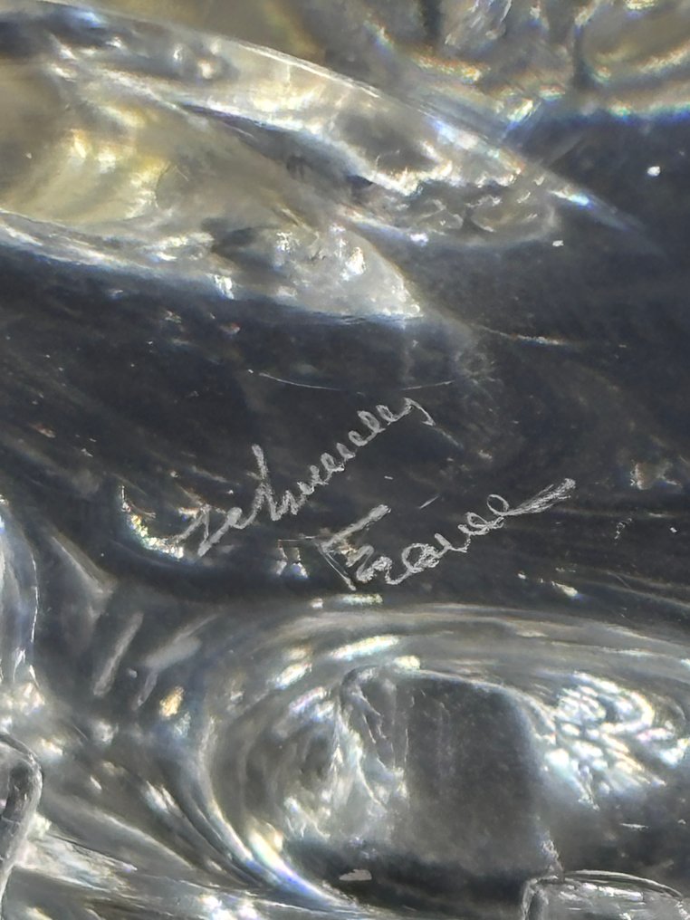 Verreries Schneider - Taperstick (kleine blaker met een dunne pijp) - Kristal - Ondertekend #1.0