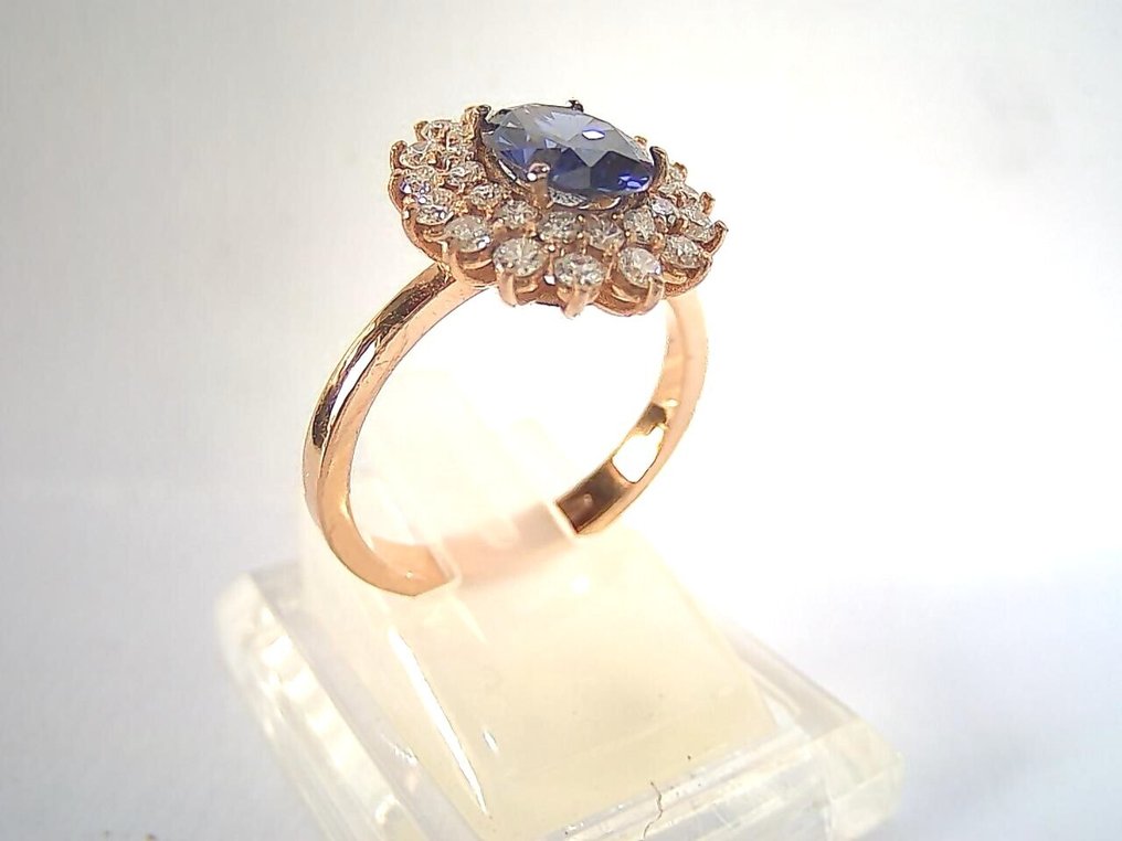 Gyűrű - 18 kt. Rózsa arany -  2.57ct. tw. Tanzanit - Gyémánt #2.1