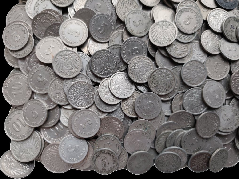 Γερμανία. Lot of ± 2.1 Kg of old coins - different dates Empire (χωρίς τιμή ασφαλείας) #4.3