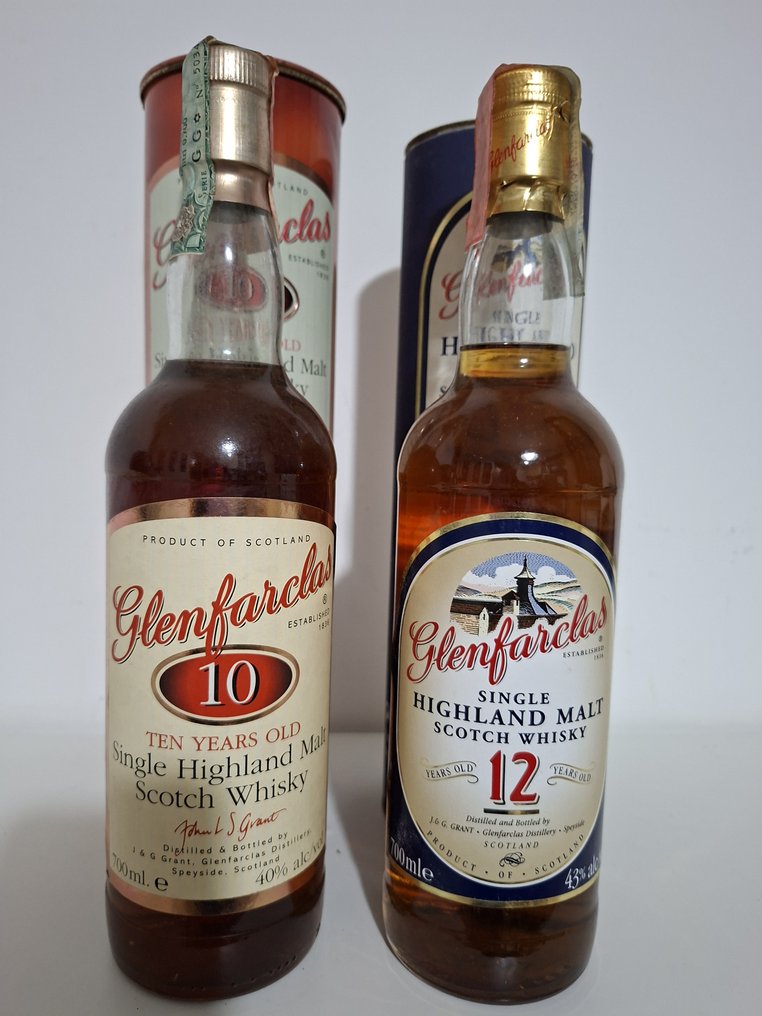 Glenfarclas 10 years old & 12 years old - b. 1990s, early 2000s - 700ml - 2 bottles #1.0