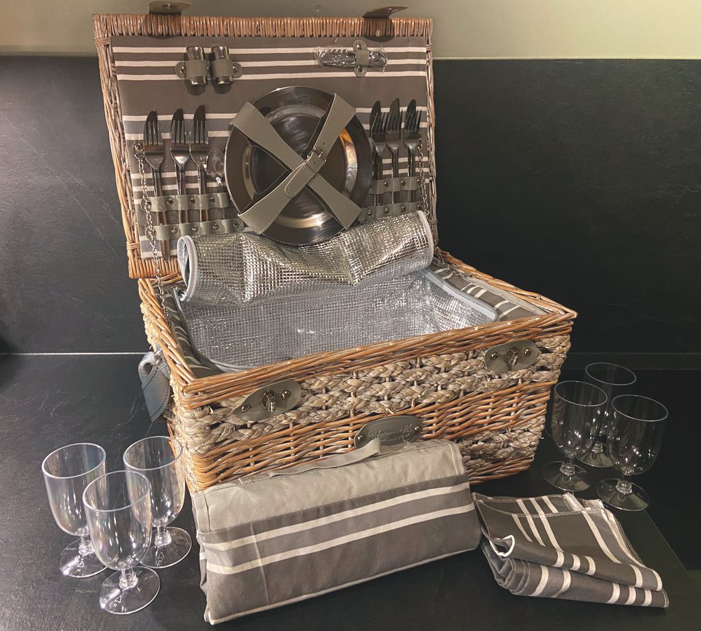 豪华设计的野餐篮，配有大冷藏区/箱（适合6人） - inclusief #1.0
