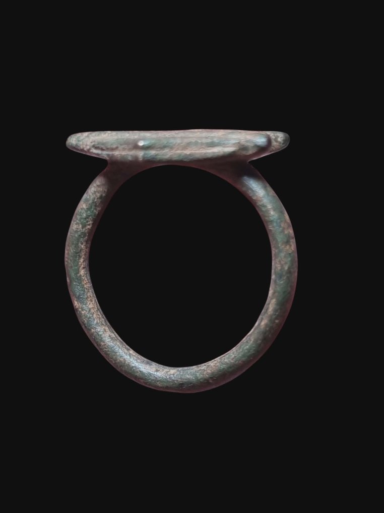 Medieval, Era dos Cruzados Bronze, Selo Militar Raro e Deslumbrante Anel (Sem preço de reserva) #3.2