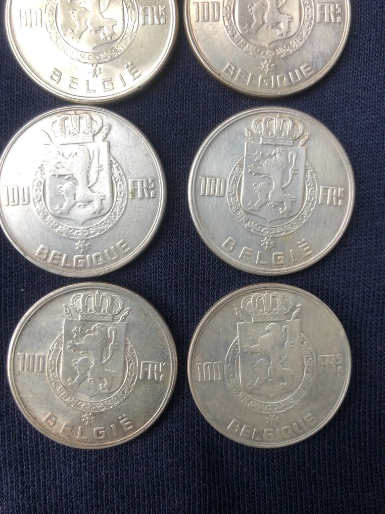 Belgia. 100 Francs 8 stuks diverse jaren  (Ingen reservasjonspris) #3.2