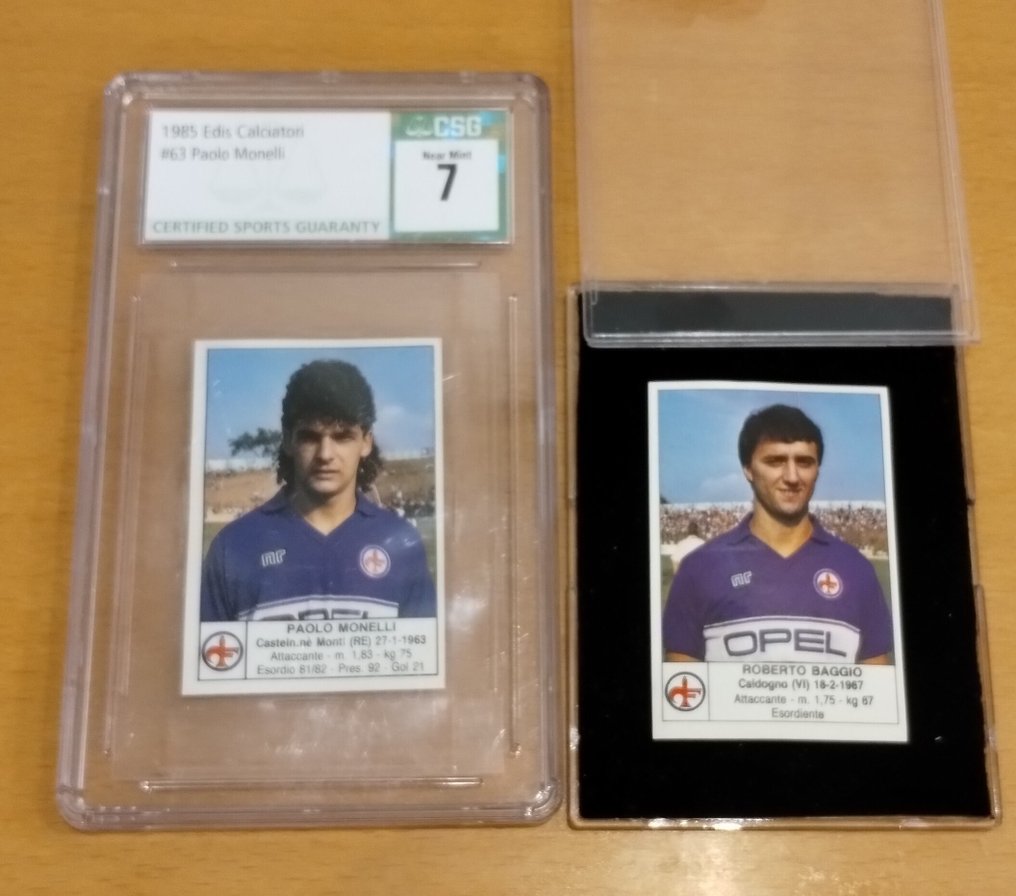 1985/86 Edis Calciatori Roberto Baggio (Paolo Monelli error) #63 ROOKIE - CGC 7 Graded sticker #1.0