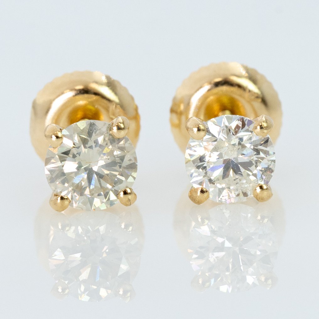 Nincs minimálár - Drop fülbevaló - 14 kt. Sárga arany - 1.03ct. tw. Gyémánt (Természetes) - GWLab #1.0