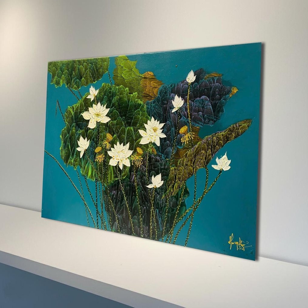 Nguyen Hieu - Le Chant des Nénuphars Blancs 75 x 99 cm #2.1