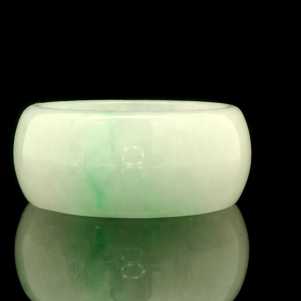 Νεφρίτης - Πιστοποιημένο φυσικό δαχτυλίδι αντίχειρα με δηλωτικό χαρακτήρα από Jadeite – 9,86 γραμμάρια - Δαχτυλίδι #1.0