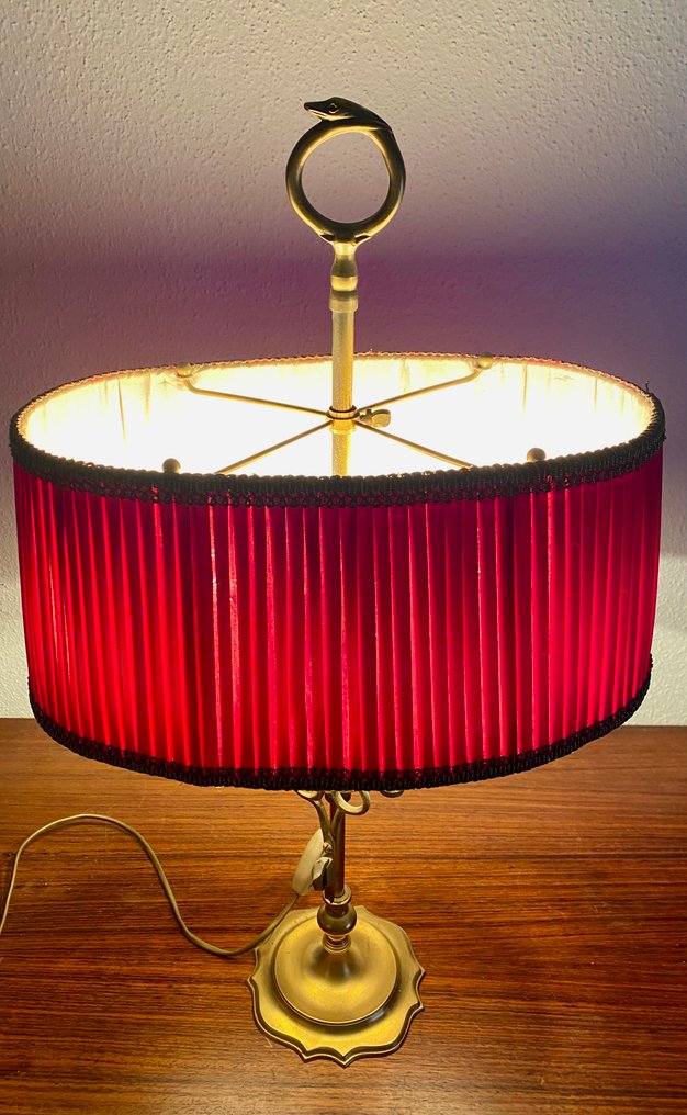 Lampe de table - Laiton et Tissu - Bouillotte Style LouisXVI #4.3