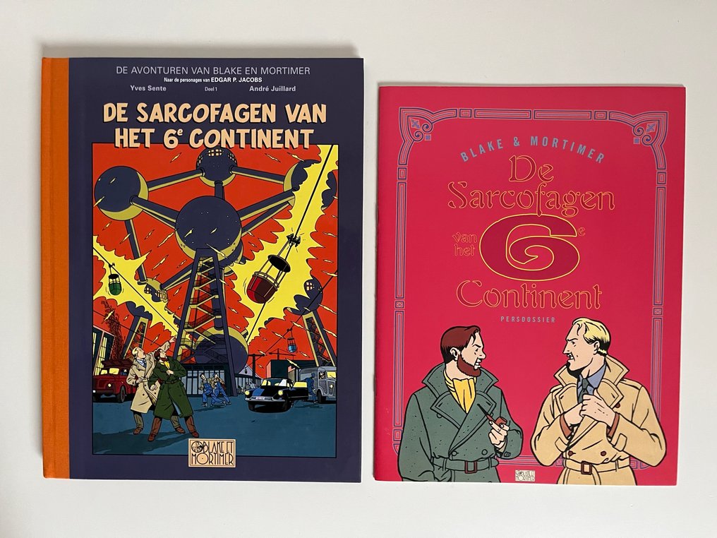 Blake en Mortimer 16 - De sarcofagen van het 6e continent deel 1 - luxe HC met linnen rug  + persdossier - 2 Album - 第一版 - 2003 #1.0