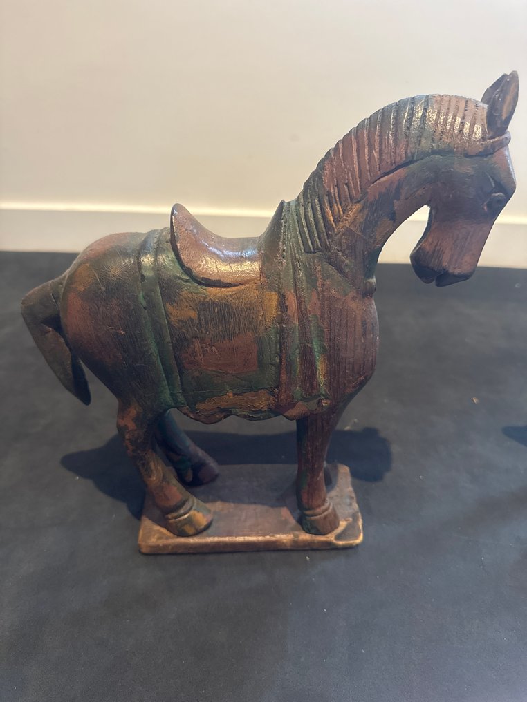 Statue, Paire de chevaux indien - 30 cm - Træ #3.2