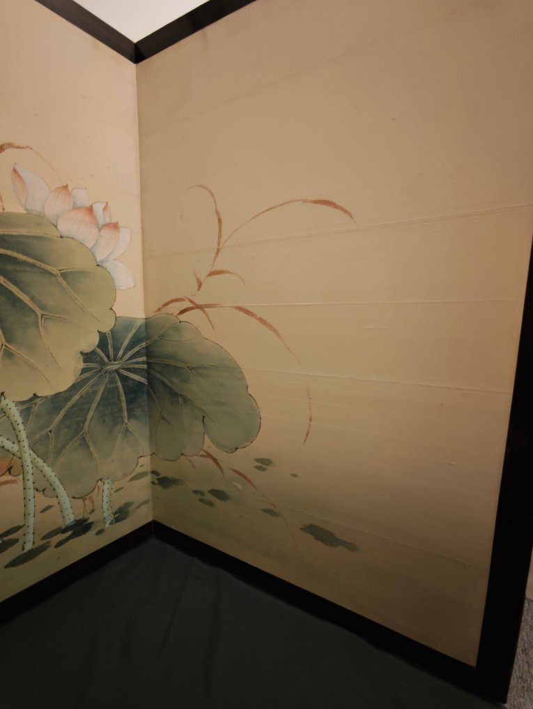 Διαχωριστικό οθόνης/δωματίου - Ξύλινο πλαίσιο με χειροποίητα υφάσματα με υφή μεταξιού, που έχουν ζωγραφιστεί με το χέρι. - Χονγκ Κονγκ - διαχωριστικό δωματίου Hong Kong (χωρίς τιμή ασφαλείας) #4.3