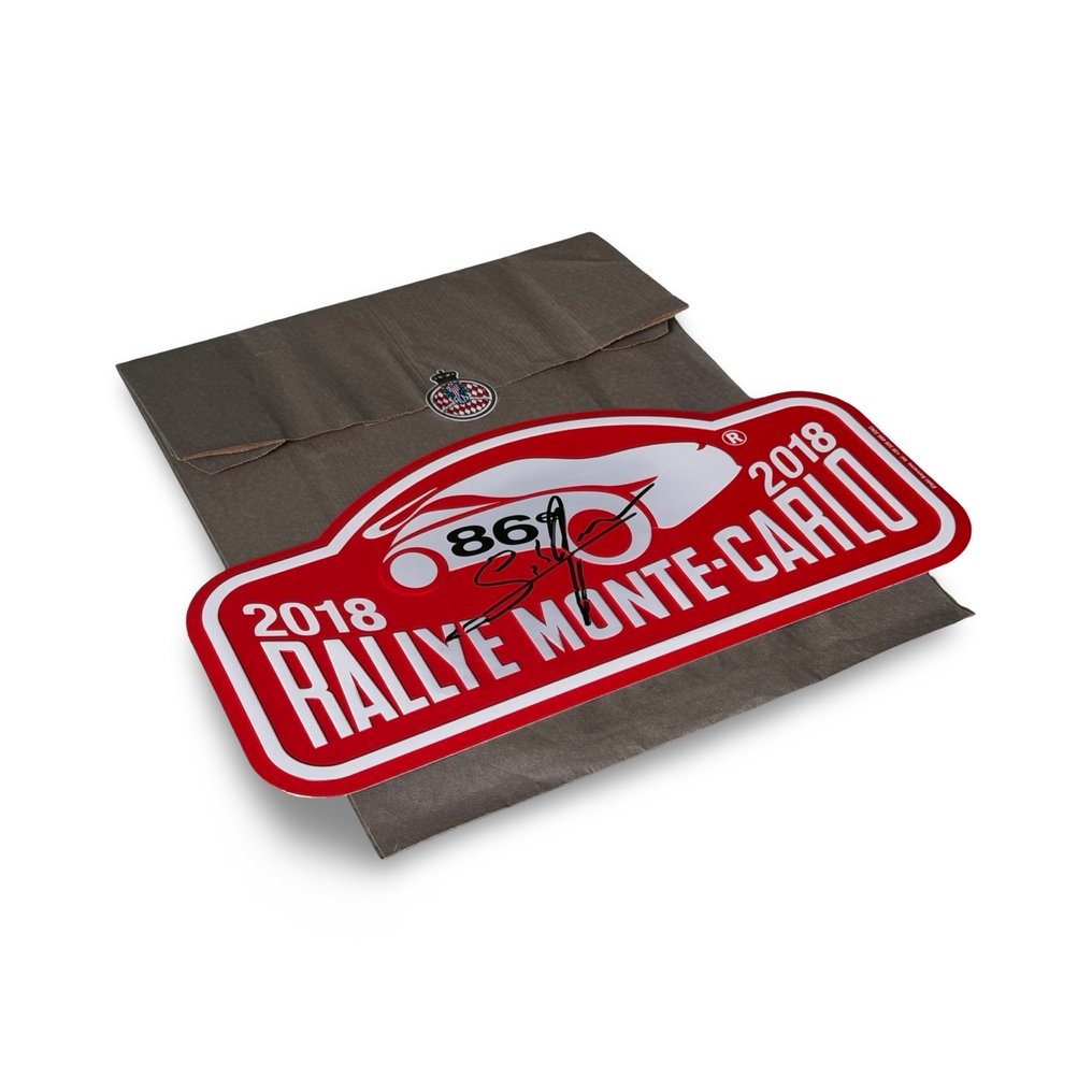 Automobile Club de Monaco - 世界拉力锦标赛 - 运动标牌 - 2018年蒙特卡洛拉力赛签名版,由塞巴斯蒂安·奥吉尔签署 - 铝 #1.0