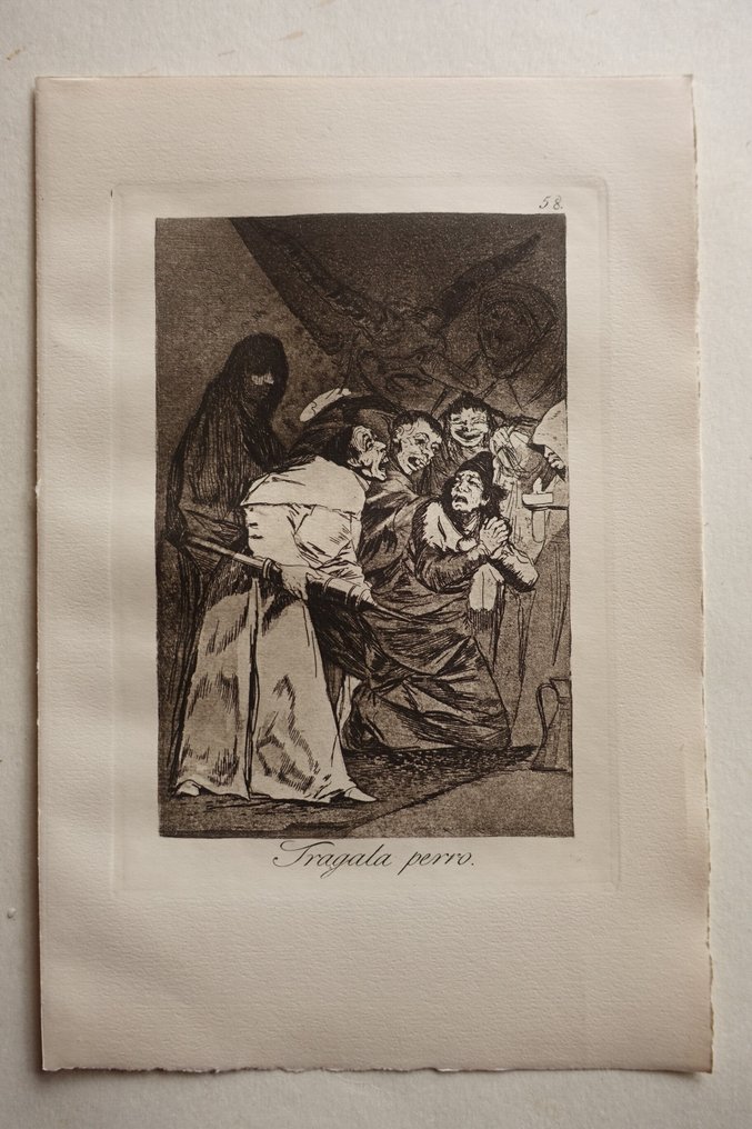 Francisco de Goya (1746-1828) after - Caprichos Blatt #58: Tragala, perro #1.0