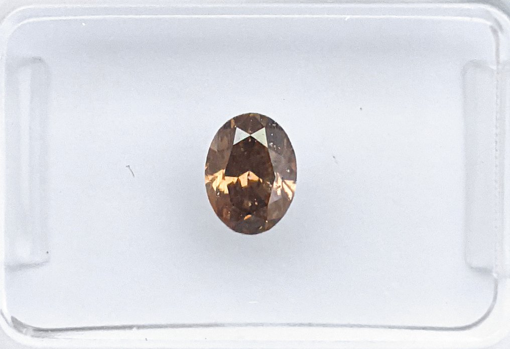 Sans prix de réserve - 1 pcs Diamant (Couleur naturelle) - 0.49 ct - Oval - Fancy deep Orangé Brun - SI1 - International Gemological Institute (IGI) #1.0