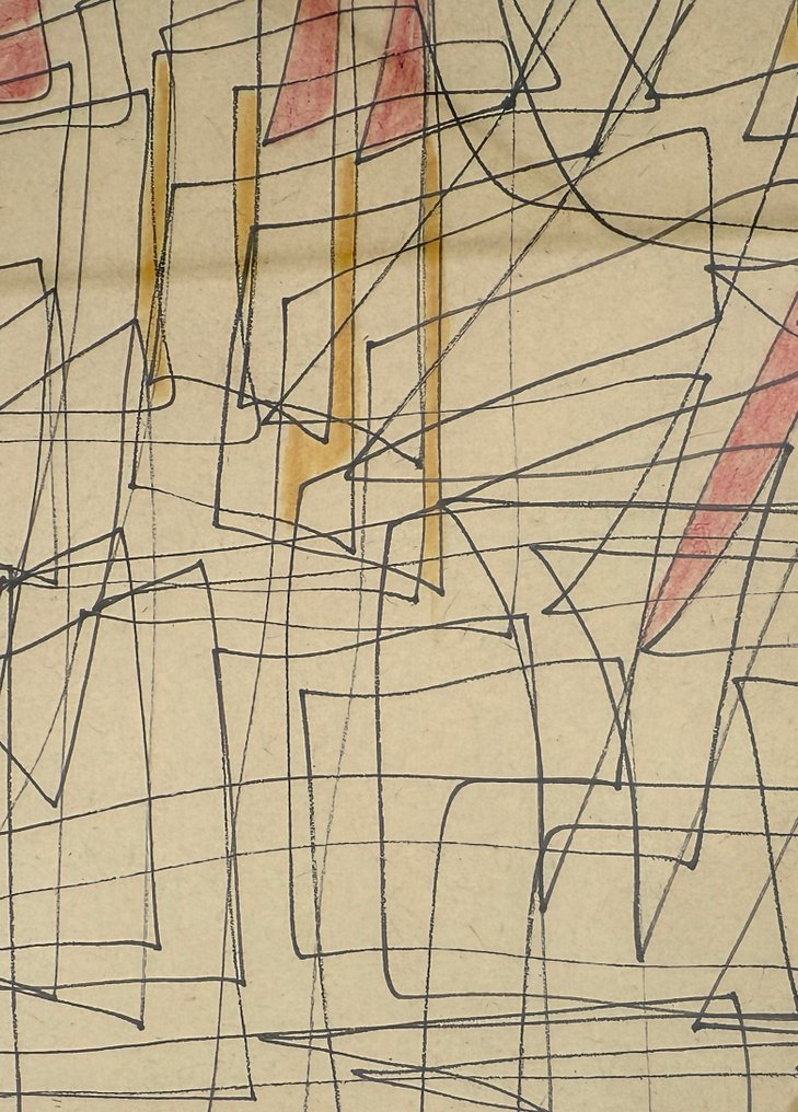 Will Faber (1901–1987) - Composición abstracta en línea y color #3.2