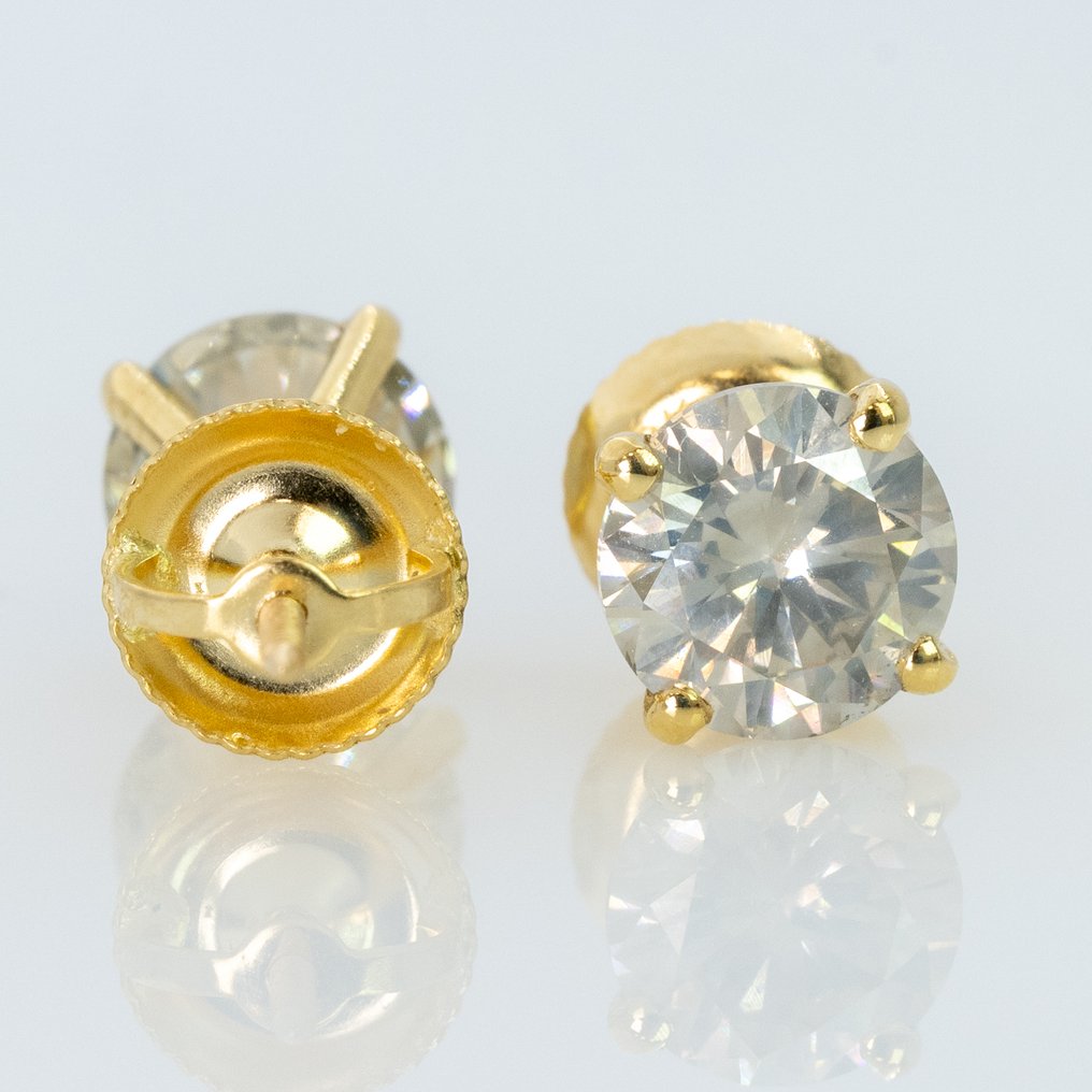 Nincs minimálár - Drop fülbevaló - 18 kt. Sárga arany -  2.06ct. tw. Gyémánt (Természetes színű) - IGI #4.3