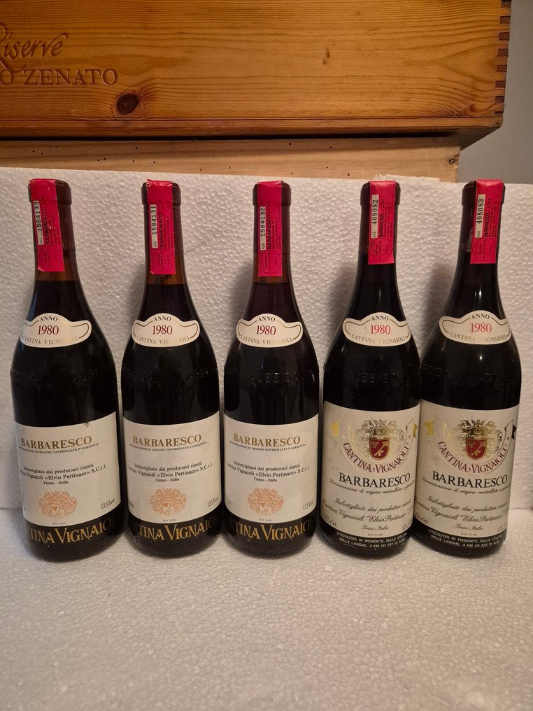 1980 Cantina Vignaioli - Barbaresco - 5 Flasker (0,75 L) #1.0