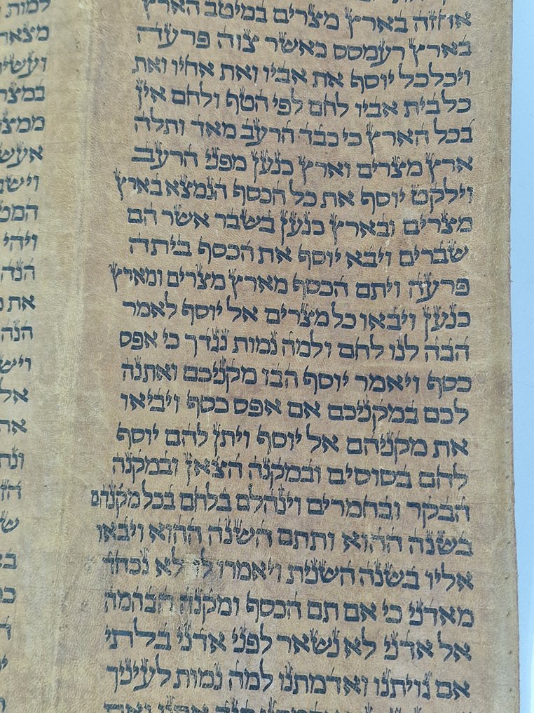 antique Torah scroll, a handwritten on leather - 1800 #2.1