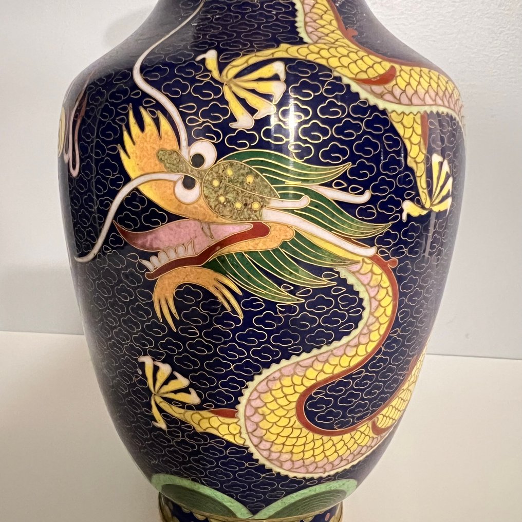 Et sjældent sæt af gule fem-kløede drager. - Kobber - Kina - 20. århundrede #3.2