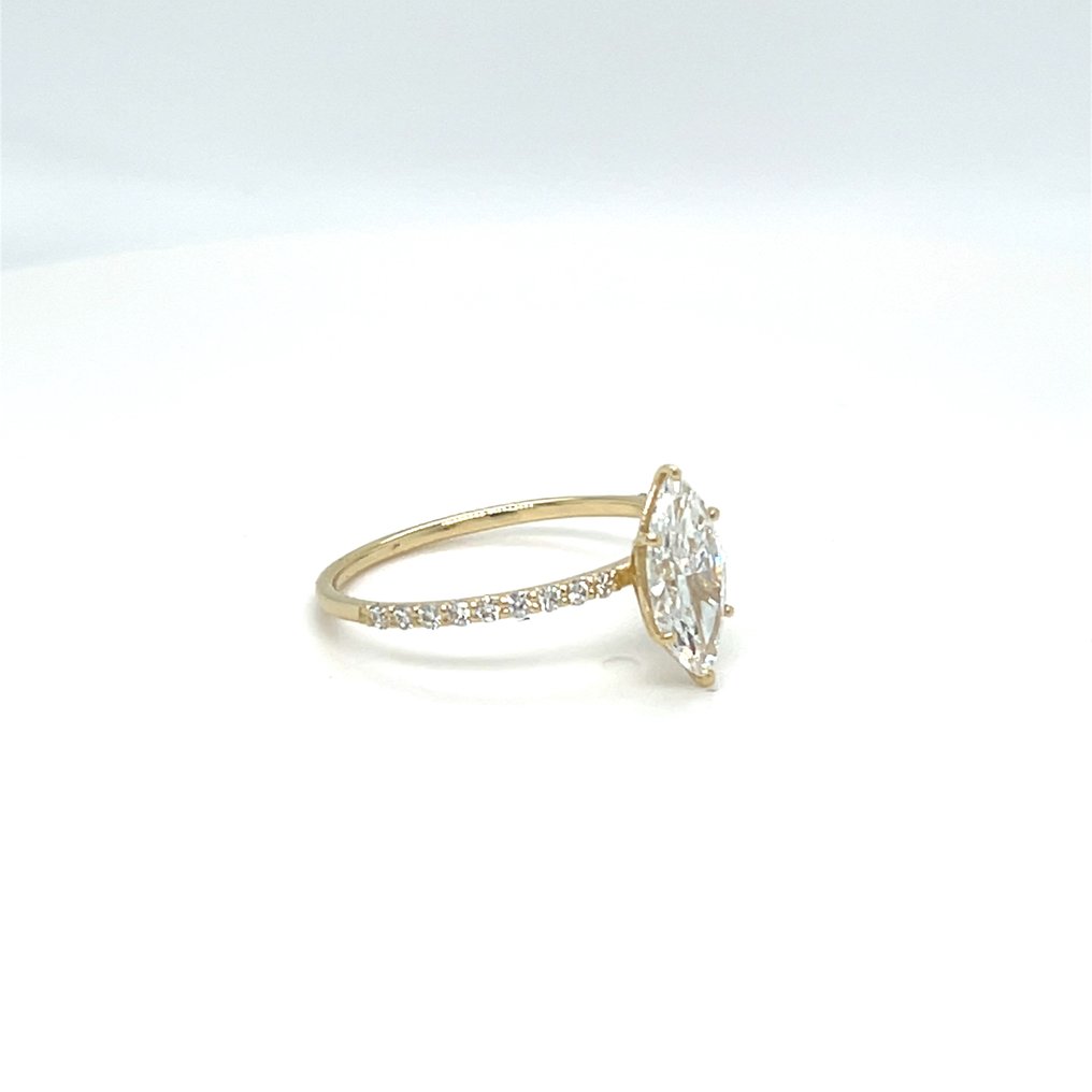 χωρίς τιμή ασφαλείας - Δαχτυλίδι - 14 καράτια Κίτρινο χρυσό - 1.24ct. tw. Διαμάντι (Εργαστηριακής καλλιέργειας) - Διαμάντι #2.1